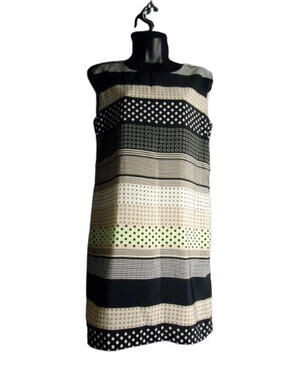 Cato Lined Multicolored Geometric Print Sleeveless Sheath Dress Size Small